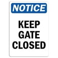 thumbnail image 1 of Vinyl Stickers - Notice - Keep Gate Closed Sign - Safety and Warning Warehouse Signs Stickers - 18" x 24" - 3 Pack, 1 of 5