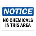 thumbnail image 1 of Vinyl Stickers - Notice - No Chemicals in This Area Sign - Safety and Warning Warehouse Signs Stickers - 13" x 9" - 6 Pack, 1 of 5