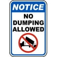 thumbnail image 1 of Vinyl Stickers - Notice No Dumping Allowed Sign P1 - Safety and Warning Warehouse Signs Stickers - 24" x 30" - 3 Pack, 1 of 5
