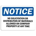 thumbnail image 1 of Vinyl Stickers - Notice - No Solicitation Or Distribution Sign - Safety and Warning Warehouse Signs Stickers - 3.5" x 5" - 6 Pack, 1 of 5