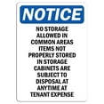 thumbnail image 1 of Vinyl Stickers - Notice - No Storage Allowed in Common Areas Items Sign - Safety and Warning Warehouse Signs Stickers - 18" x 24" - 3 Pack, 1 of 5