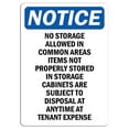 thumbnail image 1 of Vinyl Stickers - Notice - No Storage Allowed in Common Areas Sign - Safety and Warning Warehouse Signs Stickers - 10" x 7" - 6 Pack, 1 of 5