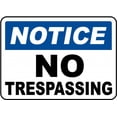 thumbnail image 1 of Vinyl Stickers - Notice No Trespassing Sign P4 - Safety and Warning Warehouse Signs Stickers - 10" x 7" - 6 Pack, 1 of 5