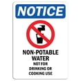 thumbnail image 1 of Vinyl Stickers - Notice - Non-Potable Water Not for Drinking Cooking Sign - Safety and Warning Warehouse Signs Stickers - 13" x 9" - 3 Pack, 1 of 5