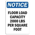 thumbnail image 1 of Vinyl Stickers - Notice - Notice Floor Load Capacity 2000 Lbs Per Sign - Safety and Warning Warehouse Signs Stickers - 24" x 30" - 10 Pack, 1 of 5