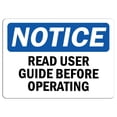 thumbnail image 1 of Vinyl Stickers - Notice - Notice Read User Guide Before Operating Sign - Safety and Warning Warehouse Signs Stickers - 18" x 24" - 3 Pack, 1 of 5