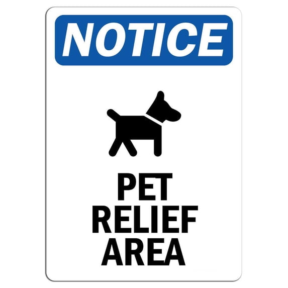 Relief Point Sign Vinyl Stickers - Notice - Pet Relief Area Sign with Symbol -Safety and ...