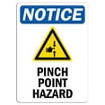 thumbnail image 1 of Vinyl Stickers - Notice - Pinch Point Hazard Sign with Symbol - Safety and Warning Warehouse Signs Stickers - 18" x 24" - 10 Pack, 1 of 5