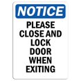 thumbnail image 1 of Vinyl Stickers - Notice - Please Close and Lock Door When Exiting Sign - Safety and Warning Warehouse Signs Stickers - 10" x 7" - 10 Pack, 1 of 5