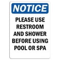 thumbnail image 1 of Vinyl Stickers - Notice - Please Use Restroom and Shower Before Using Sign - Safety and Warning Warehouse Signs Stickers - 10" x 7" - 3 Pack, 1 of 5