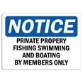 thumbnail image 1 of Vinyl Stickers - Notice - Private Property Fishing, Swimming and Boating Sign - Safety and Warning Warehouse Signs Stickers - 10" x 7" - 10 Pack, 1 of 5