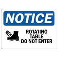 thumbnail image 1 of Vinyl Stickers - Notice - Rotating Table Do Not Enter Sign with Symbol - Safety and Warning Warehouse Signs Stickers - 13" x 9" - 3 Pack, 1 of 5