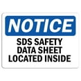 thumbnail image 1 of Vinyl Stickers - Notice - SDS Safety Data Sheet Located Inside Sign - Safety and Warning Warehouse Signs Stickers - 24" x 30" - 10 Pack, 1 of 5