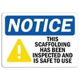 thumbnail image 1 of Vinyl Stickers - Notice - Scaffolding Has Been Inspected Safe to Use Sign - Safety and Warning Warehouse Signs Stickers - 3.5" x 5" - 10 Pack, 1 of 5