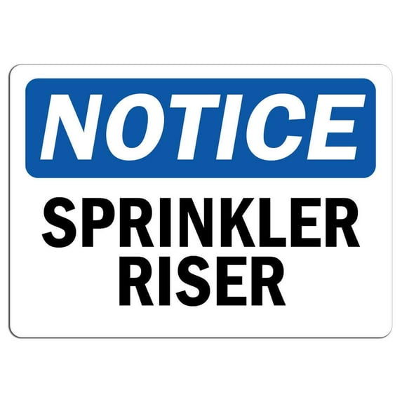 Vinyl Stickers - Notice - Sprinkler Riser Sign - Safety and Warning ...