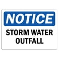 thumbnail image 1 of Vinyl Stickers - Notice - Storm Water Outfall Sign - Safety and Warning Warehouse Signs Stickers - 18" x 24" - 10 Pack, 1 of 5