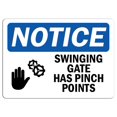 thumbnail image 1 of Vinyl Stickers - Notice - Swinging Gate Has Pinch Points Sign with Symbol - Safety and Warning Warehouse Signs Stickers - 18" x 24" - 3 Pack, 1 of 5
