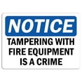 thumbnail image 1 of Vinyl Stickers - Notice - Tampering with Fire Equipment is A Crime Sign - Safety and Warning Warehouse Signs Stickers - 10" x 7" - 3 Pack, 1 of 5