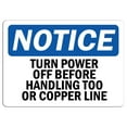 thumbnail image 1 of Vinyl Stickers - Notice - Turn Power Off Before Handling Tool Or Copper Line Sign - Safety and Warning Warehouse Signs Stickers - 10" x 7" - 10 Pack, 1 of 5