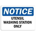 thumbnail image 1 of Vinyl Stickers - Notice - Utensil Washing Station Only -Safety and Warning Warehouse Signs Stickers - 13" x 9" - 3 Pack, 1 of 5