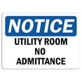 thumbnail image 1 of Vinyl Stickers - Notice - Utility Room No Admittance Sign - Safety and Warning Warehouse Signs Stickers - 13" x 9" - 6 Pack, 1 of 5