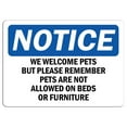 thumbnail image 1 of Vinyl Stickers - Notice - We Welcome Pets But Please Remember Pets Sign - Safety and Warning Warehouse Signs Stickers - 10" x 7" - 6 Pack, 1 of 5