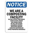 thumbnail image 1 of Vinyl Stickers - Notice - We are A Composting Facility We Only Sign - Safety and Warning Warehouse Signs Stickers - 24" x 30" - 10 Pack, 1 of 5