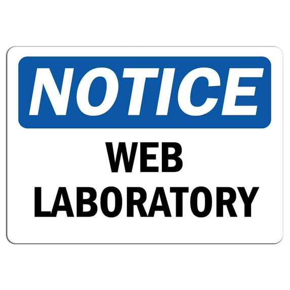 Vinyl Stickers - Notice - Wet Laboratory Sign - Safety and Warning Warehouse Signs Stickers - 13" x 9" - 3 Pack