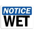 thumbnail image 1 of Vinyl Stickers - Notice - Wet Sign - Safety and Warning Warehouse Signs Stickers - 24" x 30" - 6 Pack, 1 of 5