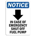 thumbnail image 1 of Vinyl Stickers - Notice - in Case of Emergency Shut Off Sign with Symbol - Safety and Warning Warehouse Signs Stickers - 13" x 9" - 6 Pack, 1 of 5