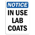thumbnail image 1 of Vinyl Stickers - Notice - in Use Lab Coats Sign - Safety and Warning Warehouse Signs Stickers - 10" x 7" - 6 Pack, 1 of 5