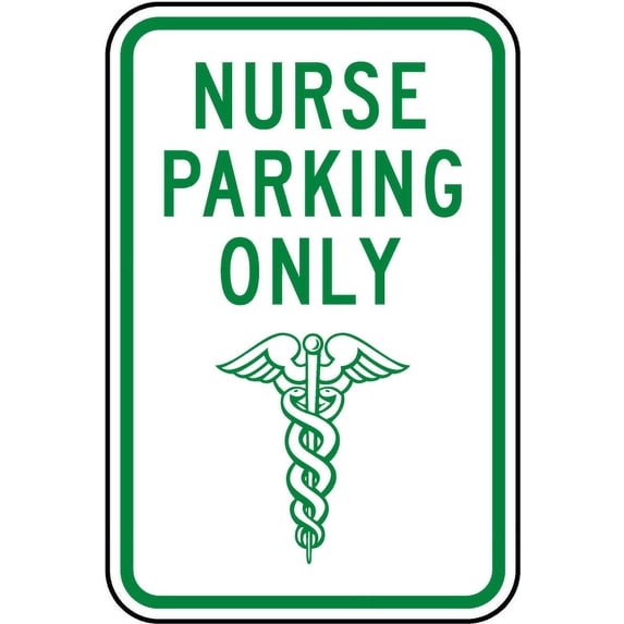 Vinyl Stickers - Nurse Parking Only Sign - Safety and Warning Warehouse Signs Stickers - 13" x 9" - 10 Pack