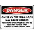 thumbnail image 1 of Vinyl Stickers - OSHA Acrylonitrile May Cause Cancer Sign - Safety and Warning Warehouse Signs Stickers - 13" x 9" - 3 Pack, 1 of 5