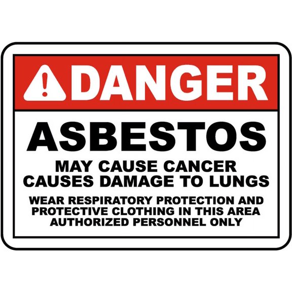 Vinyl Stickers - OSHA Compliant Asbestos Sign 1 - Safety and Warning Warehouse Signs Stickers - 18" x 24" - 10 Pack