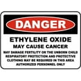 thumbnail image 1 of Vinyl Stickers - OSHA Ethylene Oxide May Cause Cancer Sign - Safety and Warning Warehouse Signs Stickers - 13" x 9" - 10 Pack, 1 of 5