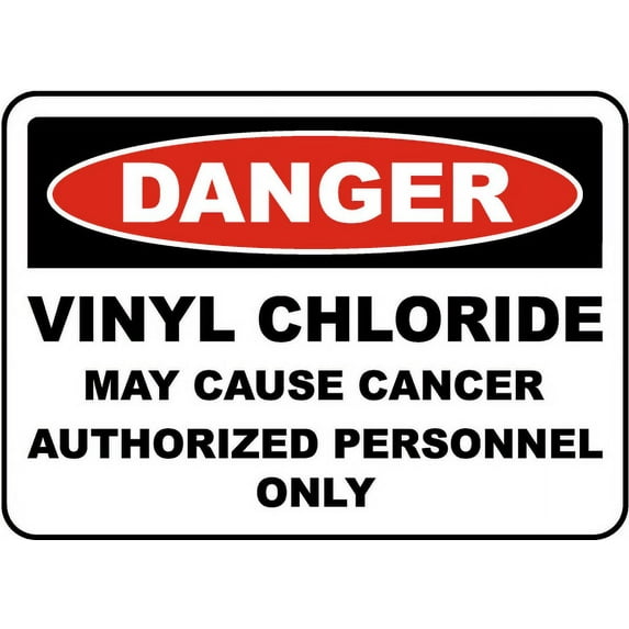Vinyl Stickers - OSHA Vinyl Chloride May Cause Cancer Sign - Safety and Warning Warehouse Signs Stickers - 18" x 24" - 6 Pack