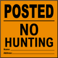 thumbnail image 1 of Vinyl Stickers - Orange Posted No Hunting Sign - Safety and Warning Warehouse Signs Stickers - 3.5" x 5" - 3 Pack, 1 of 5