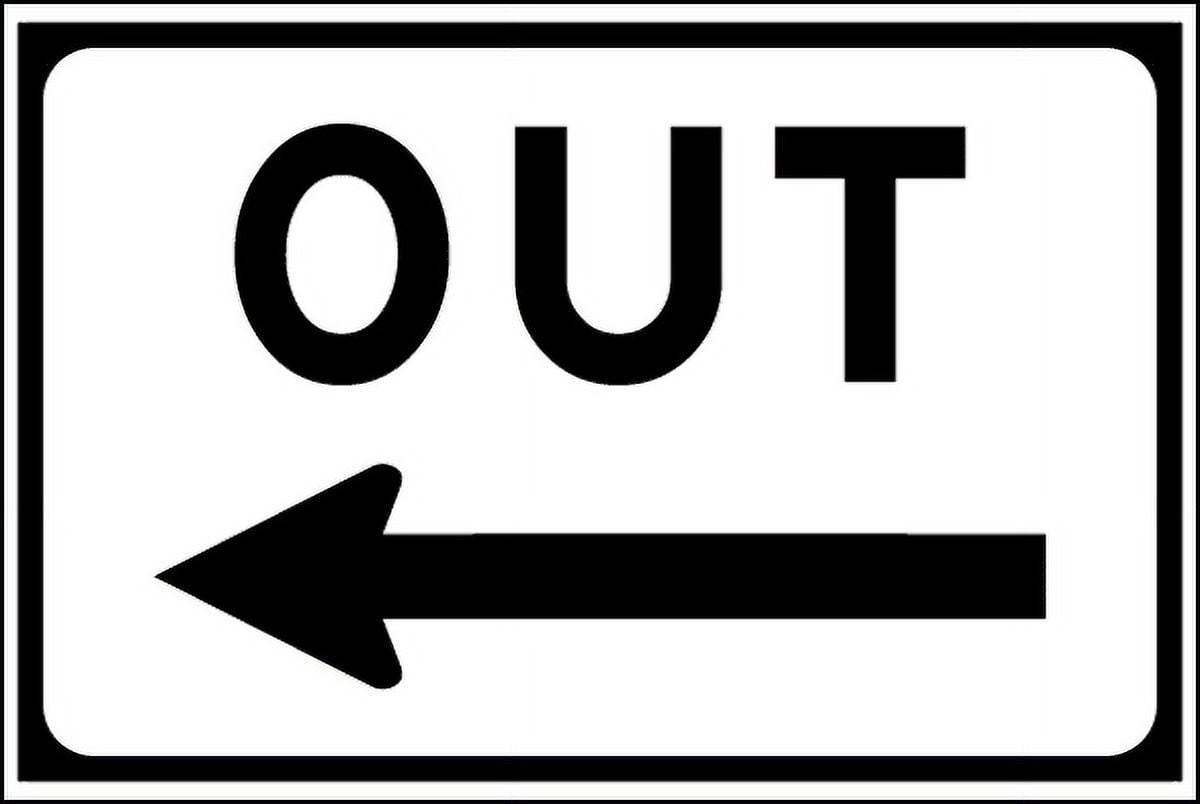 Vinyl Stickers - Out (Left Arrow) Sign - Safety and Warning Warehouse ...