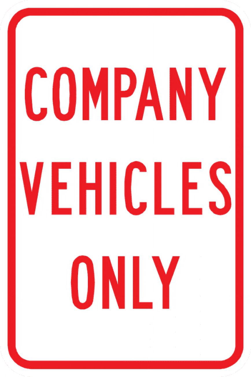 Work Vehicle Sticker Vinyl Stickers - PS-10-Company Vehicles Only Sign - Safety and Warning ...