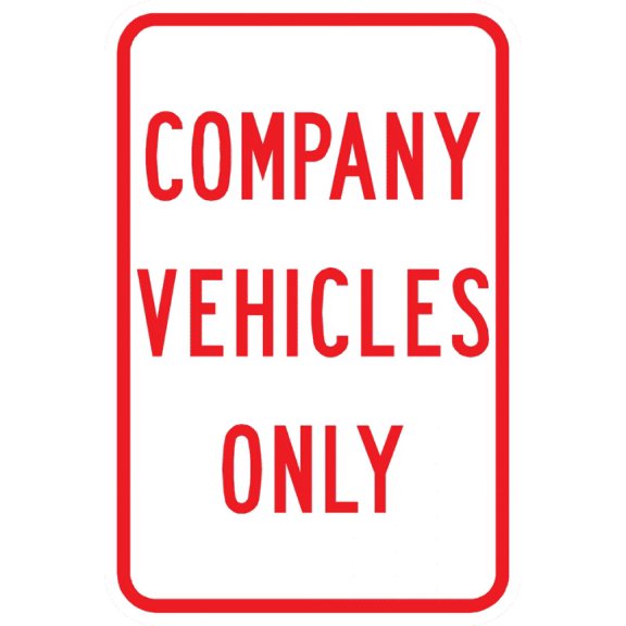 Vinyl Stickers - PS-10-Company Vehicles Only Sign - Safety and Warning Warehouse Signs Stickers - 10" x 7" - 10 Pack