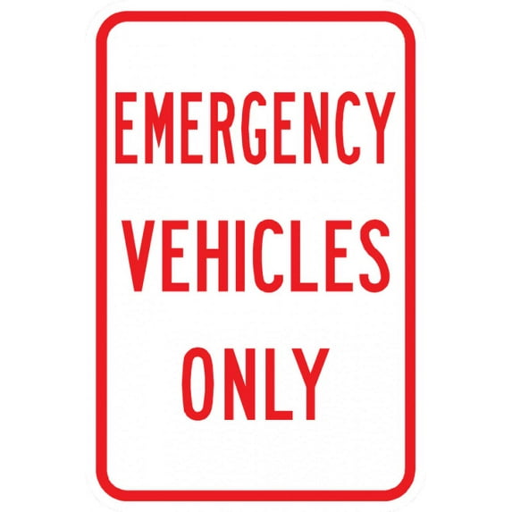 Vinyl Stickers - PS-17-Emergency Vehicles Only Sign - Safety and Warning Warehouse Signs Stickers - 3.5" x 5" - 6 Pack