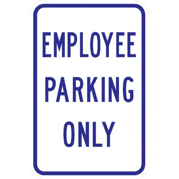 Vinyl Stickers - PS-18-Employee Parking Only Sign - Safety and Warning Warehouse Signs Stickers - 13" x 9" - 6 Pack
