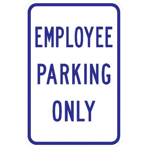 Vinyl Stickers - PS-18-Employee Parking Only Sign - Safety and Warning Warehouse Signs Stickers - 3.5" x 5" - 3 Pack