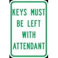 thumbnail image 1 of Vinyl Stickers - PS-25-Keys Must Be Left with Attendant Sign - Safety and Warning Warehouse Signs Stickers - 24" x 30" - 10 Pack, 1 of 5