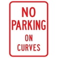 thumbnail image 1 of Vinyl Stickers - PS-33-No Parking On Curves Sign - Safety and Warning Warehouse Signs Stickers - 10" x 7" - 6 Pack, 1 of 5