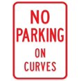 thumbnail image 1 of Vinyl Stickers - PS-33-No Parking On Curves Sign - Safety and Warning Warehouse Signs Stickers - 3.5" x 5" - 6 Pack, 1 of 5