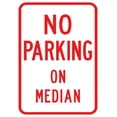 thumbnail image 1 of Vinyl Stickers - PS-34-No Parking On Median Sign - Safety and Warning Warehouse Signs Stickers - 3.5" x 5" - 3 Pack, 1 of 5