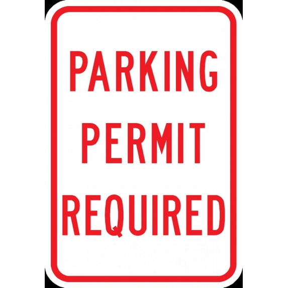 Vinyl Stickers - PS-49-Parking Permit Required Sign - Safety and Warning Warehouse Signs Stickers - 18" x 24" - 3 Pack
