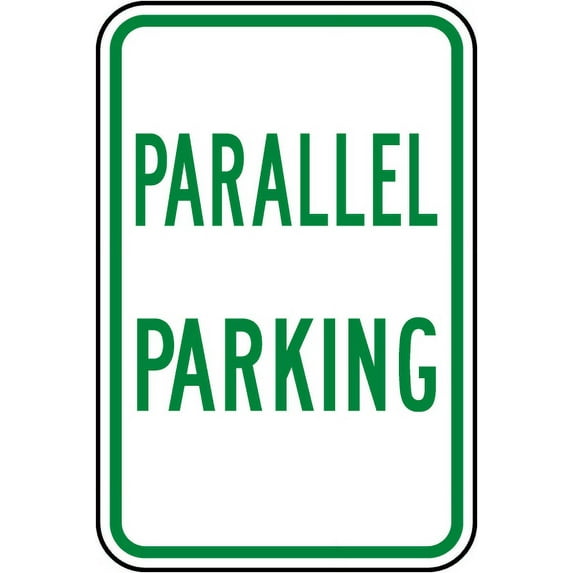 Vinyl Stickers - Parallel Parking Sign - Safety and Warning Warehouse Signs Stickers - 13" x 9" - 6 Pack