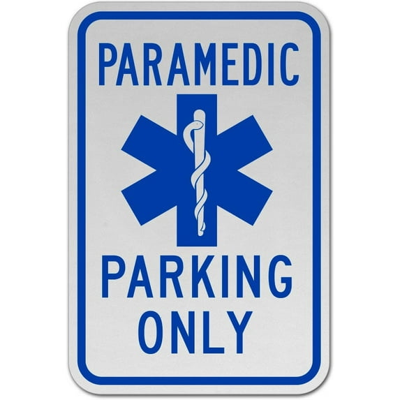 Vinyl Stickers - Paramedic Parking Only Sign - Safety and Warning Warehouse Signs Stickers - 18" x 24" - 3 Pack
